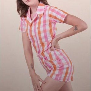 BIG BUD PRESS Pink Gingham Romper Size XS